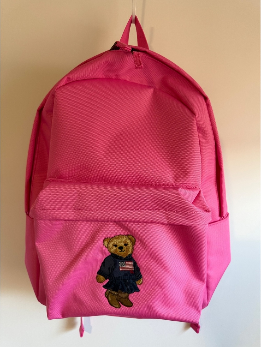 Polo Ralph Lauren Pink Baja Backpack Bear Embroidered NWT
